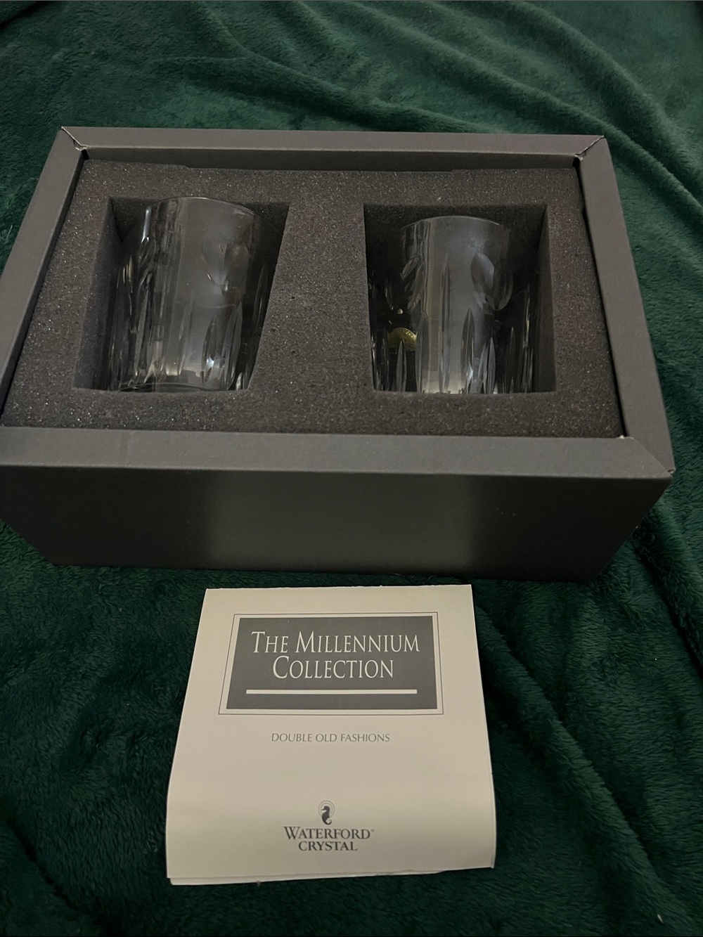 Waterford Clear Crystal Double Old Fashioned Glasses - Millennium Collection